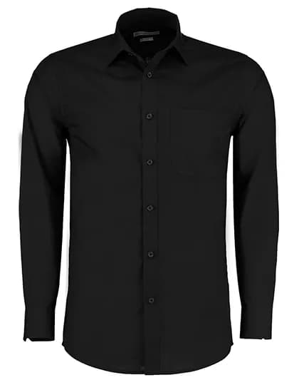 Men´s Tailored Fit Poplin Shirt Long Sleeve - Black