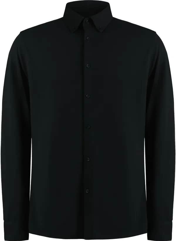 Tailored Fit Superwash® 60º Pique Shirt Long Sleeve - Black