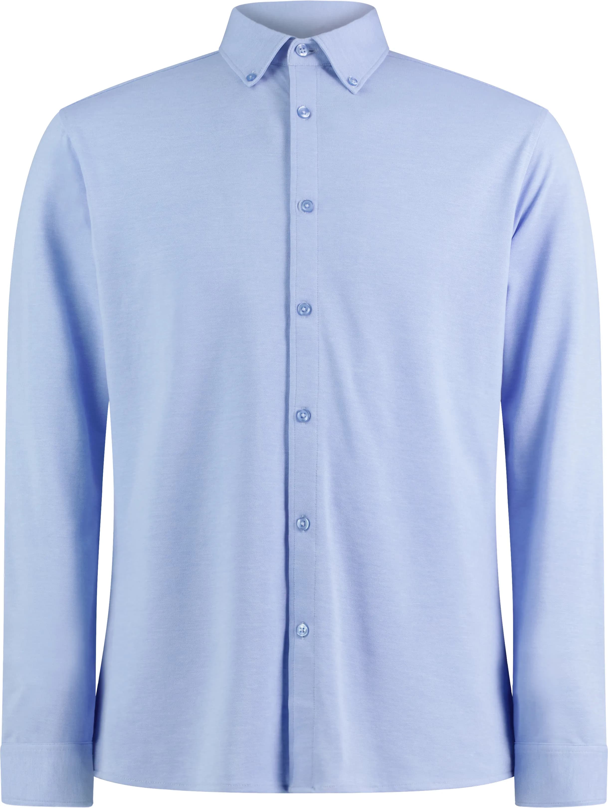 Tailored Fit Superwash® 60º Pique Shirt Long Sleeve - Light Heather Blue