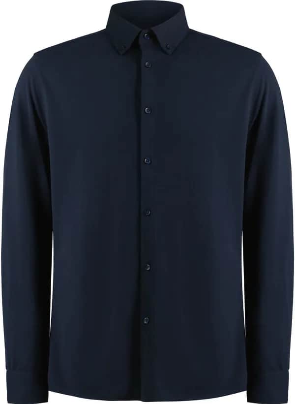 Tailored Fit Superwash® 60º Pique Shirt Long Sleeve - Navy