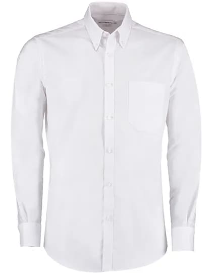 Men`s Slim Fit Workwear Oxford Shirt Long Sleeve - White