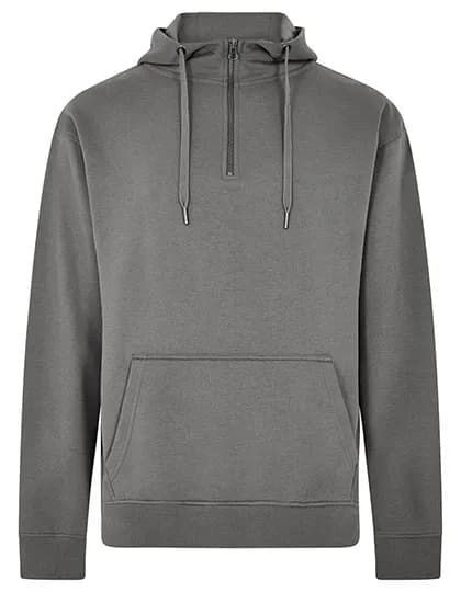 Regular Fit 1/4 Zip Hoodie - Dark Grey