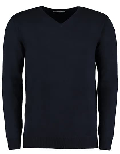 Regular Fit Arundel V-Neck Sweater - Navy