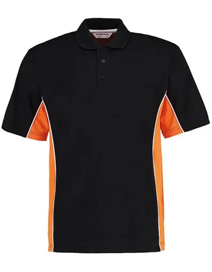 Classic Fit Track Polo - Black/Orange/White