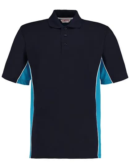 Classic Fit Track Polo - Navy/Turquoise/White
