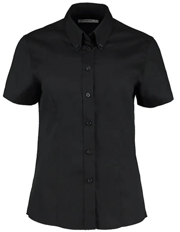 Women´s Tailored Fit Corporate Oxford Shirt Short Sleeve - Black