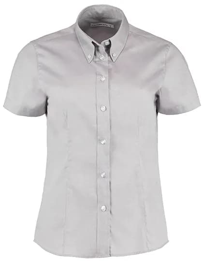 Women´s Tailored Fit Corporate Oxford Shirt Short Sleeve - Silver Grey (Solid)