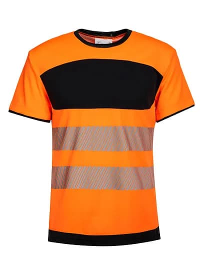 EOS Hi-Vis Workwear T-Shirt With Printing Area - Signal Orange/Black