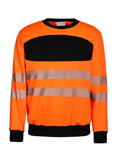 EOS Hi-Vis Workwear Sweatshirt With Printing Area - Signal Orange/Black
