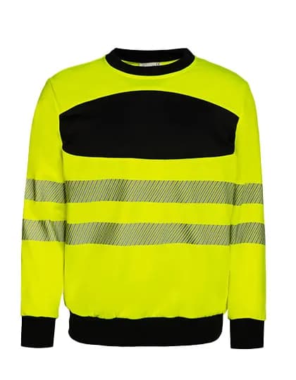 EOS Hi-Vis Workwear Sweatshirt With Printing Area - Signal Yellow/Black