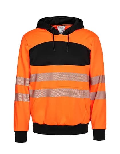 EOS Hi-Vis Workwear Hoody With Printing Area - Signal Orange/Black