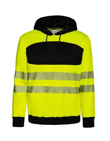 EOS Hi-Vis Workwear Hoody With Printing Area - Signal Yellow/Black