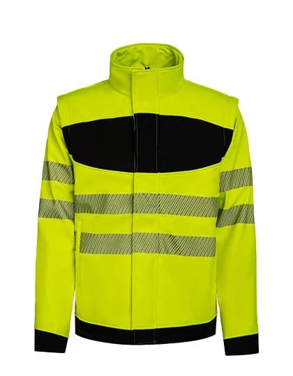 EOS Hi-Vis Workwear Softshell Jacket With Printing Area - Signal Yellow/Black