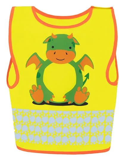 Childrens Safety Vest Funtastic Wildlife CO² Neutral - Dragon Yellow