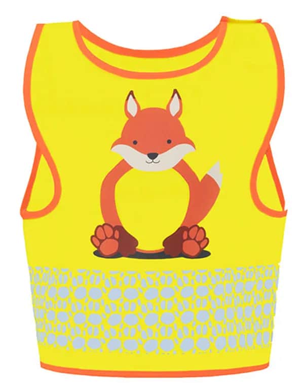Childrens Safety Vest Funtastic Wildlife CO² Neutral - Fox Yellow
