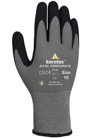 Elastic Nitrile Foam Gloves Izmir - Black/Grey