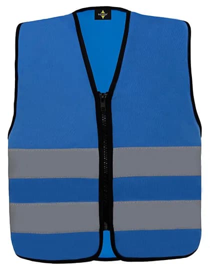 Kids´ Hi-Vis Safety Vest With Front Zipper Aalborg - Blue