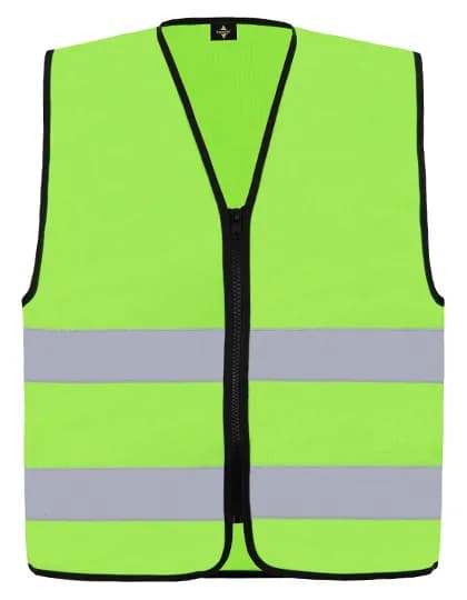 Hi-Vis Safety Vest Cologne With Front Zipper - Lime Green