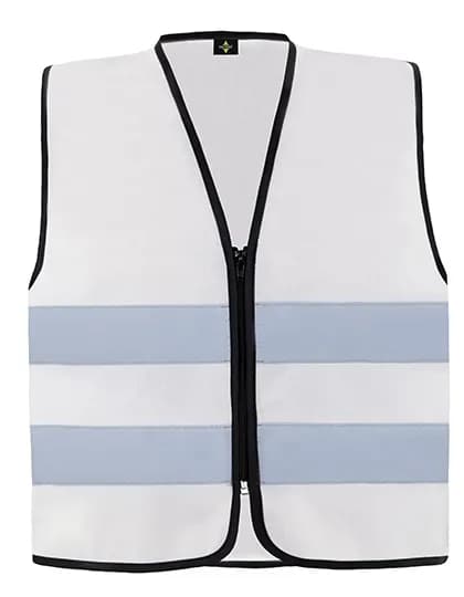 Hi-Vis Safety Vest Cologne With Front Zipper - White