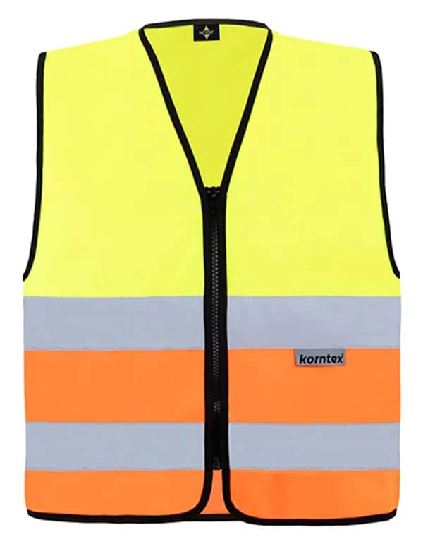 Hi-Vis Safety Vest Cologne With Front Zipper - Yellow/Orange