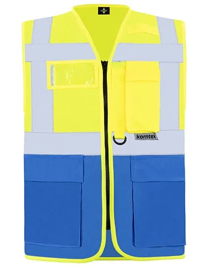 Executive Multifunctional Safety Vest Berlin - Signal Yellow/Blue