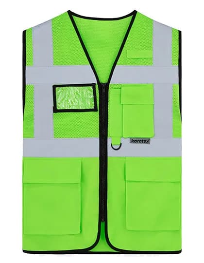 Multifunctional Hi-Vis Mesh-Vest Athens - Lime Green