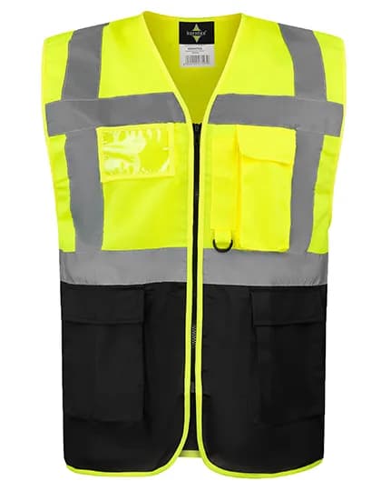 CO² Neutral Multifunctional Executive Safety Vest Hamburg - Signal Yellow/Black