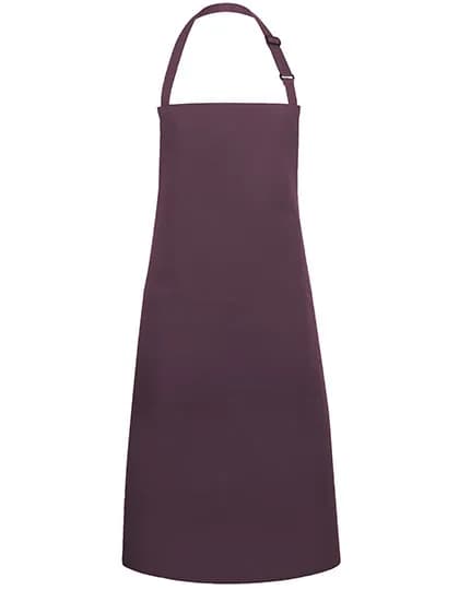 Latzschürze Basic mit Tasche und Schnalle - Aubergine (ca. Pantone 5185C)