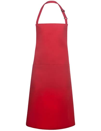 Latzschürze Basic mit Tasche und Schnalle - Red (ca. Pantone 186C)