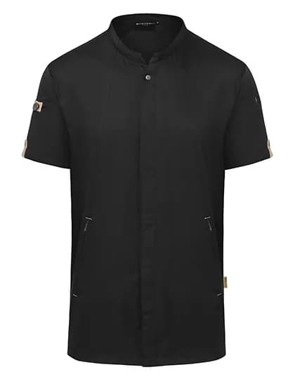 Kurzarm Kochjacke Green-Generation - Black (ca. Pantone 419C)