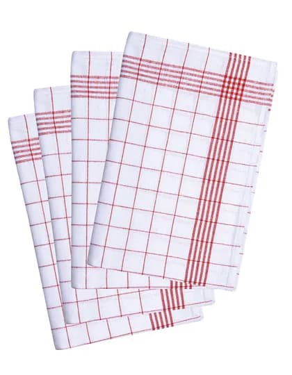 Geschirrtuch kariert (10-er Pack) - Red (ca. Pantone 186C)/White