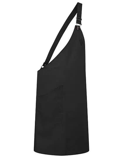 Asymmetrische Latzschürze Classic mit Tasche - Black (ca. Pantone 419C)