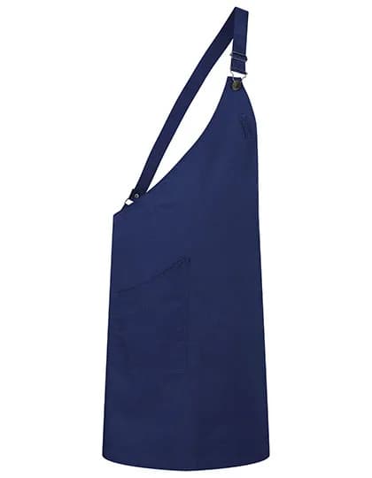 Asymmetrische Latzschürze Classic mit Tasche - Navy (ca. Pantone 533C)