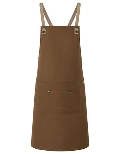 Latzschürze Urban-Nature mit Kreuzbändern und großer Tasche - Cinnamon (ca. Pantone 2321C)
