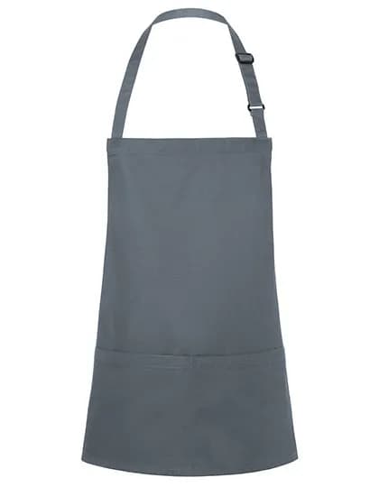 Kurze Latzschürze Basic mit Schnalle und Tasche - Anthracite (ca. Pantone 7540C)