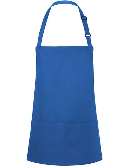 Kurze Latzschürze Basic mit Schnalle und Tasche - Blue (ca. Pantone 7686C)