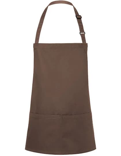 Kurze Latzschürze Basic mit Schnalle und Tasche - Light Brown (ca. Pantone 438C)