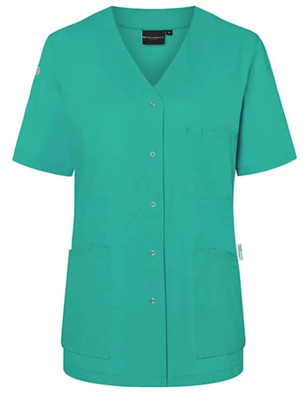 Kurzarm Damenkasack Essential - Emerald Green (ca. Pantone 7717C)