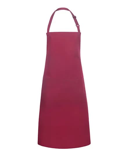 Übergrößen Latzschürze Basic mit Schnalle und Tasche - Bordeaux (ca. Pantone 209C)
