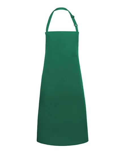 Übergrößen Latzschürze Basic mit Schnalle und Tasche - Forest Green (ca. Pantone 554C)