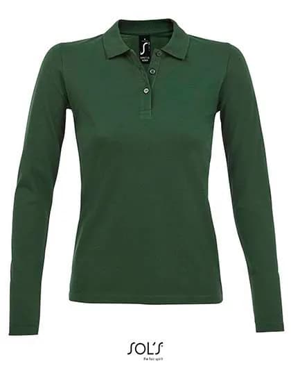 Women´s Long-Sleeve Piqué Polo Shirt Perfect - Bottle Green
