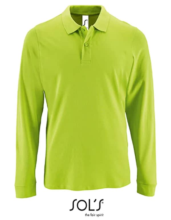 Men´s Long-Sleeve Piqué Polo Shirt Perfect - Apple Green