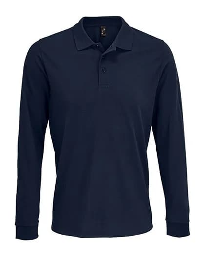 Unisex Long Sleeve Polycotton Polo Shirt - French Navy