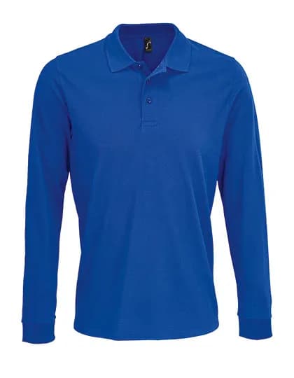 Unisex Long Sleeve Polycotton Polo Shirt - Royal Blue 241
