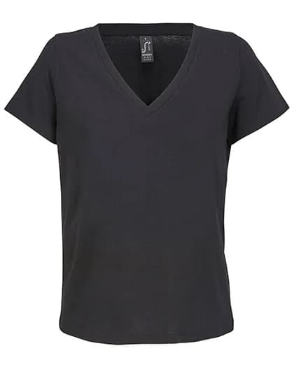 Women´s V-Neck T-Shirt Regent - Deep Black