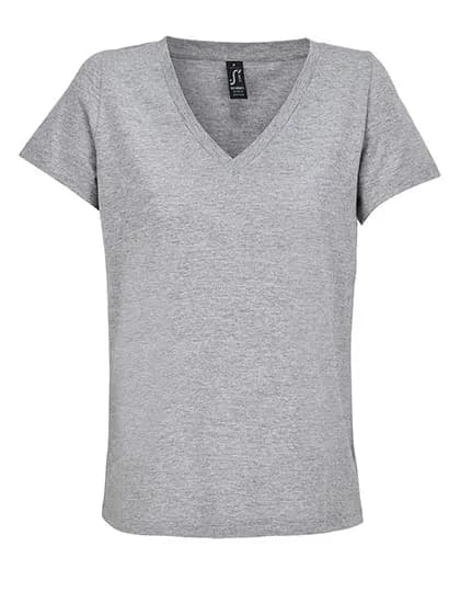 Women´s V-Neck T-Shirt Regent - Grey Melange