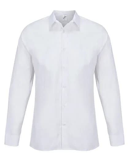 Men´s Poplin Shirt Long Sleeve Bailey - White