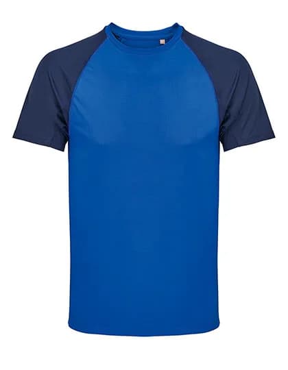 Men´s Raglan Sleeve T-Shirt Vortex - French Navy/Royal Blue 241