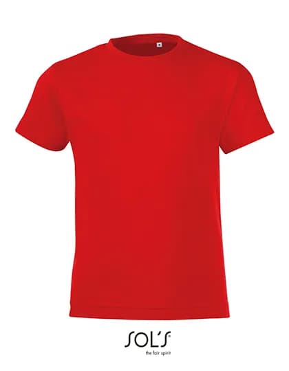 Kids´ Round Collar T-Shirt Regent Fit - Red