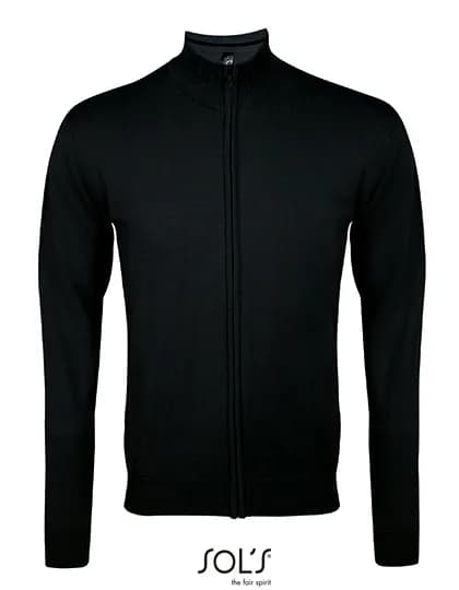 Men´s Zipped Knitted Cardigan Gordon - Black